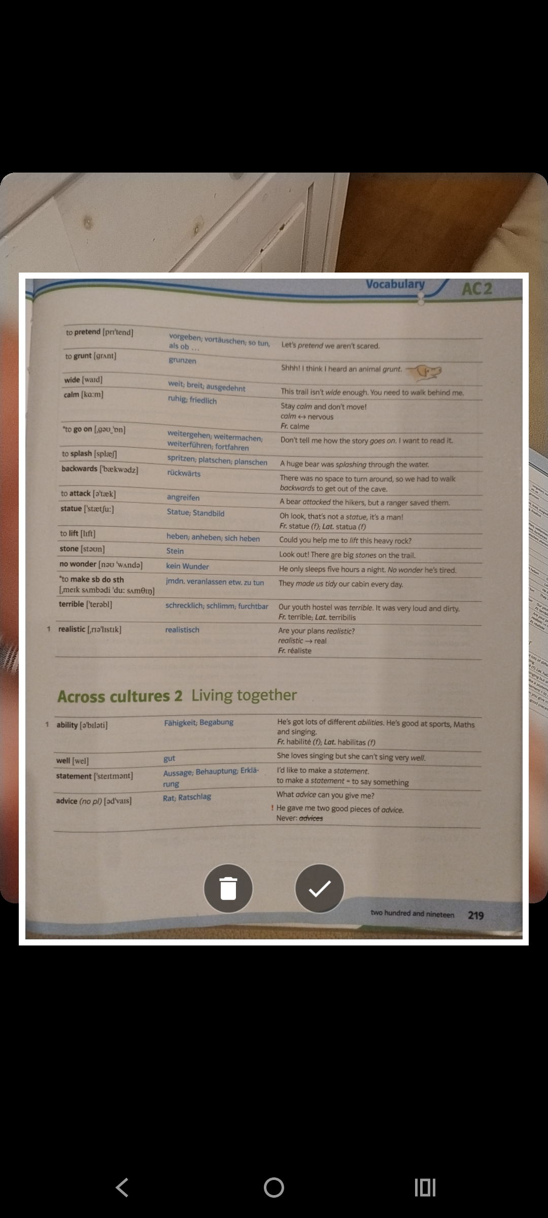 VokabelWunder vocabulary management screenshot